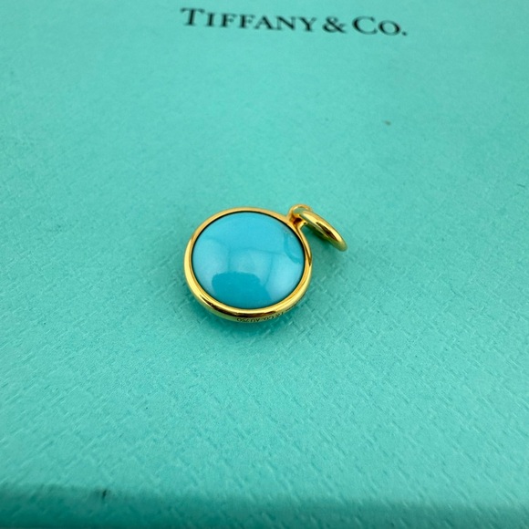 RARE Tiffany & Co. 18k turquoise Dot Charm by Paloma Picasso - Picture 7 of 9